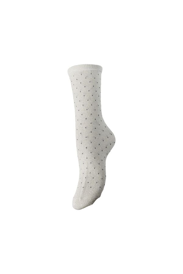 Pieces Lurex print sock nude