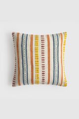 Textura Embroidered striped cushion case printed