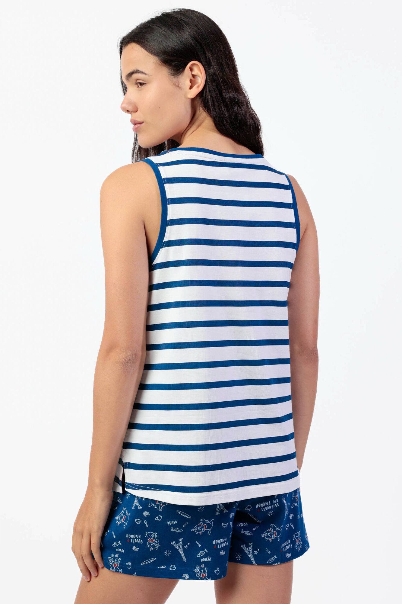 Admas Pijama corto rayas Par&iacute;s Marie Aristogatos