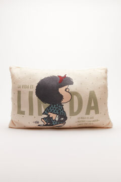 Womensecret Mafalda-mintás, barackvirág-színű bárányszőrmés párna piros