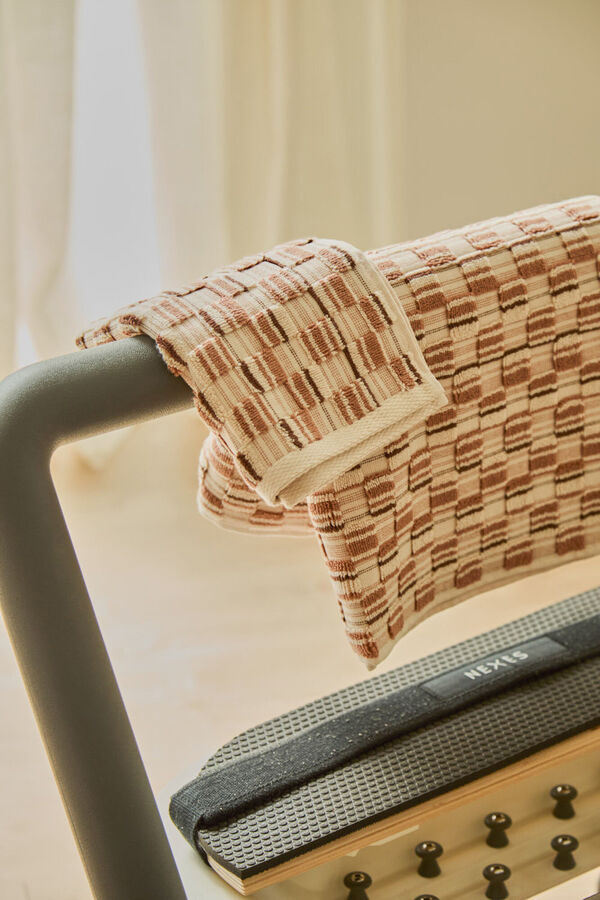 Calma House Toalla de ba&ntilde;o algod&oacute;n rizo jacquard Mercurio 90x150 naranja