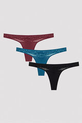 Penti Pack de tres braguitas tangas estampado