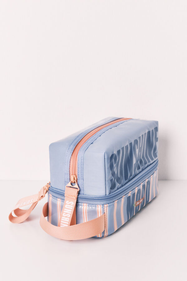 Women'secret Necessaire m&eacute;dia imperme&aacute;vel estampado riscas azul