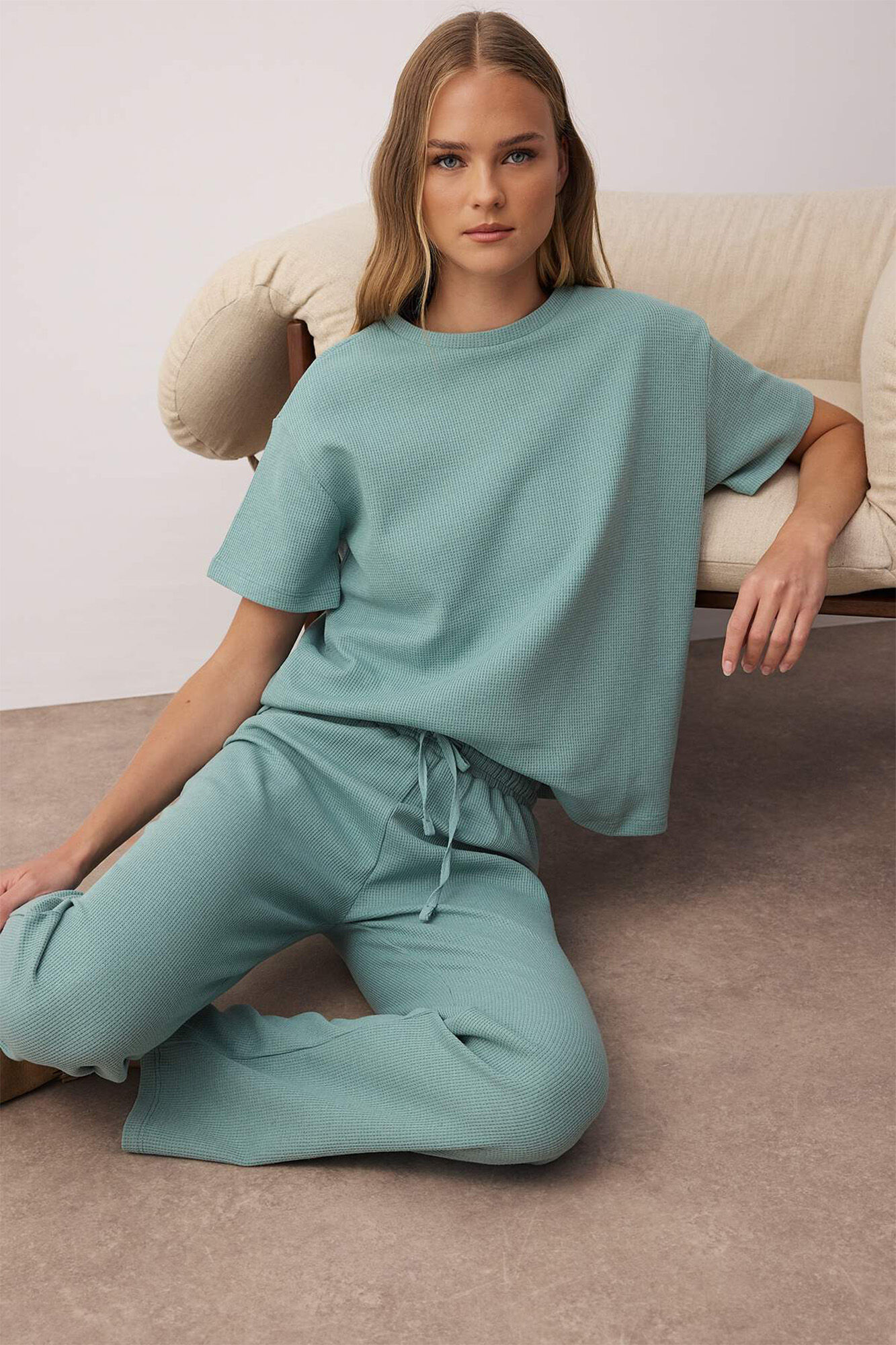 Trendyol Waffle Knitted Loungewear Set