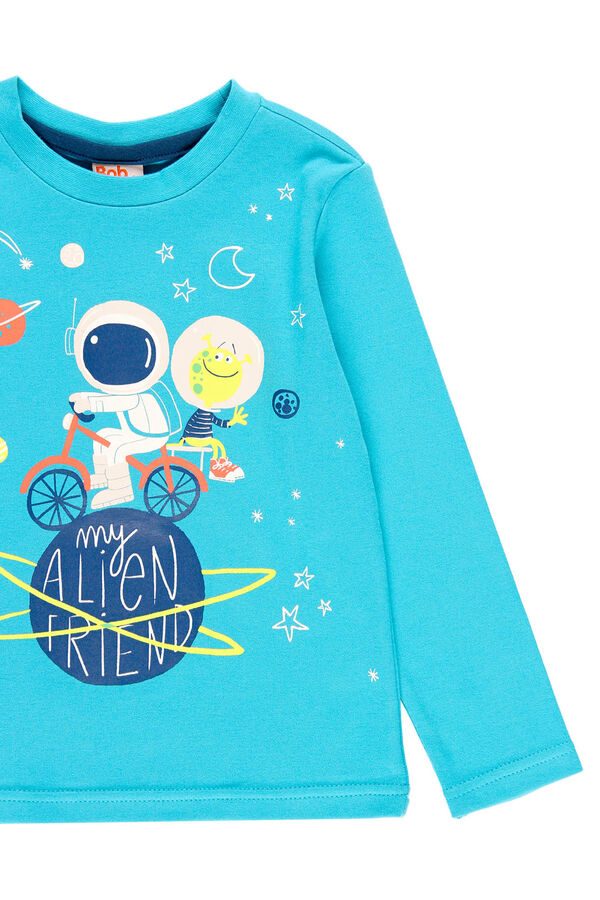 Bob&Oli Pijama com interlock de menino - org&acirc;nico azul