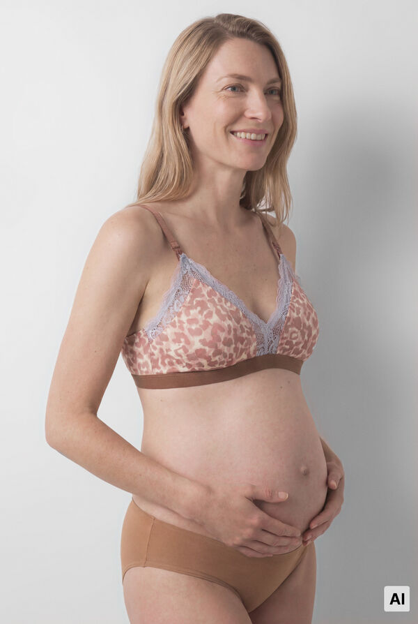 Women'secret Animal print maternity triangle bra NATURAL nude