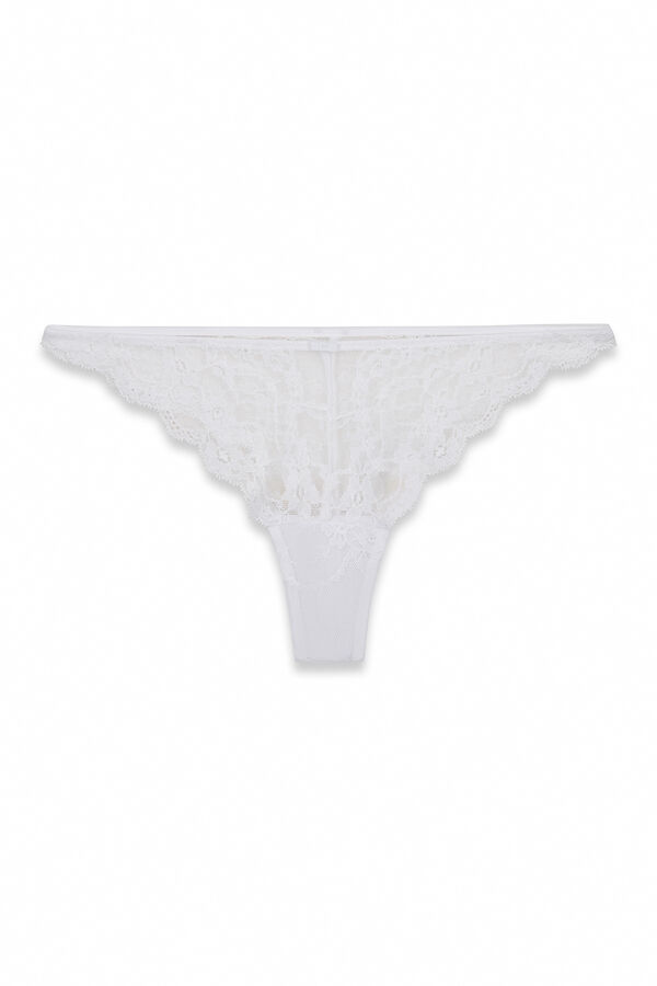 Women'secret White lace thong beige