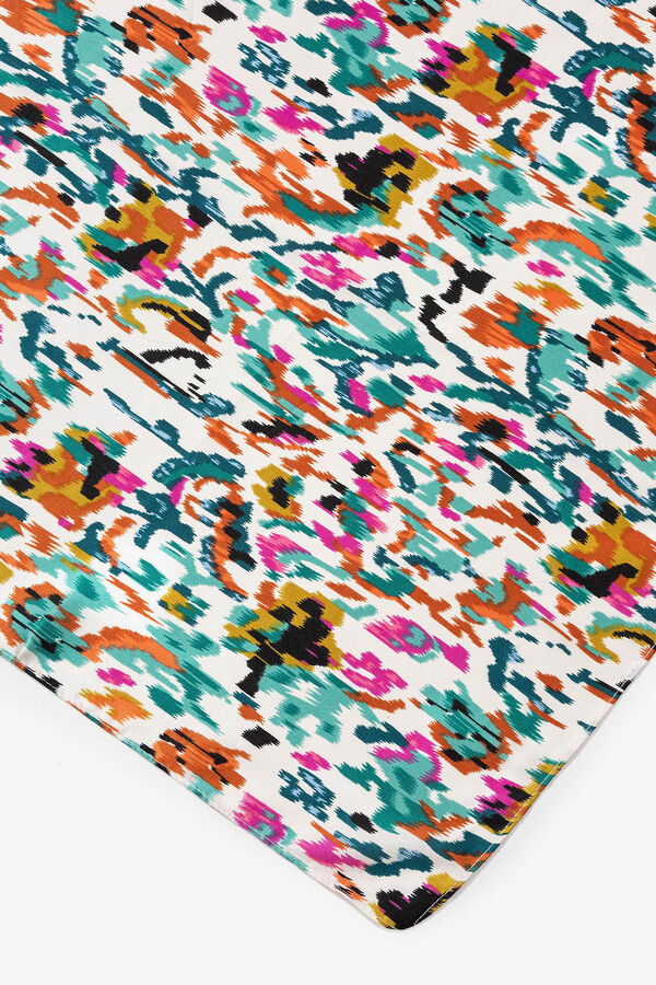 Vilanova Pa&ntilde;uelo de raso estampado bleu