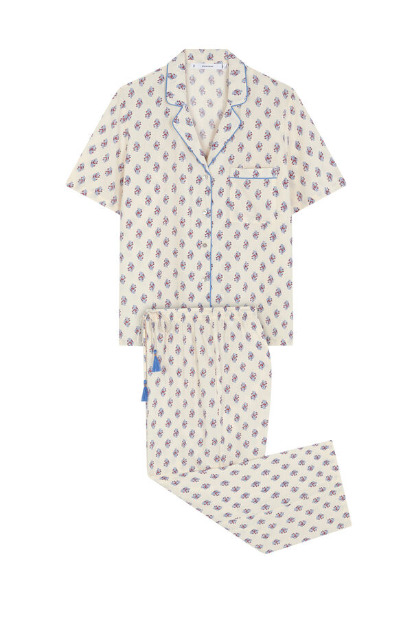 Women'secret Duga bež viskozna ko&scaron;ulja pidžama Print