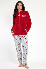 Admas Bata corta borrego Alicia Wonderland para mujer rojo