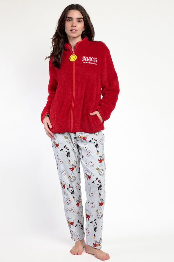 Admas Bata corta borrego Alicia Wonderland para mujer rojo