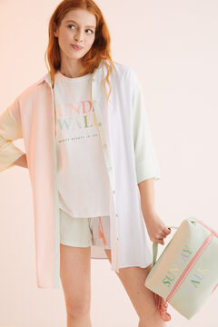 Womensecret Short multicoloured 100% cotton pyjamas beige