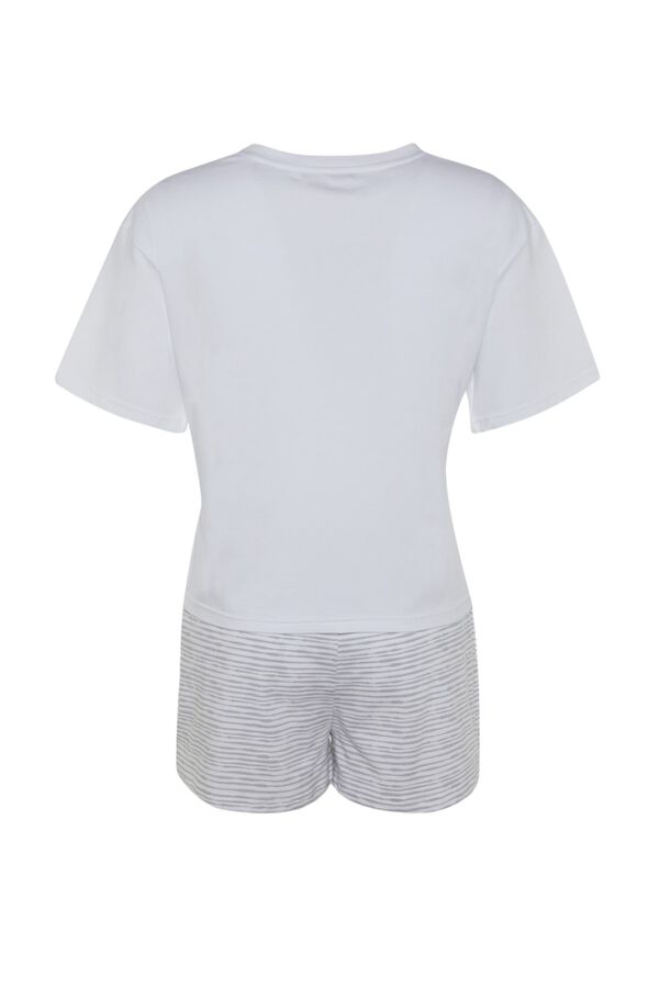 Trendyol Pijama de punto a rayas blanco