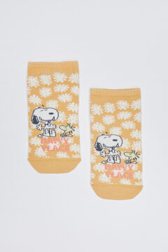 Womensecret Socken kurz Baumwolle Snoopy Blumen mit Print