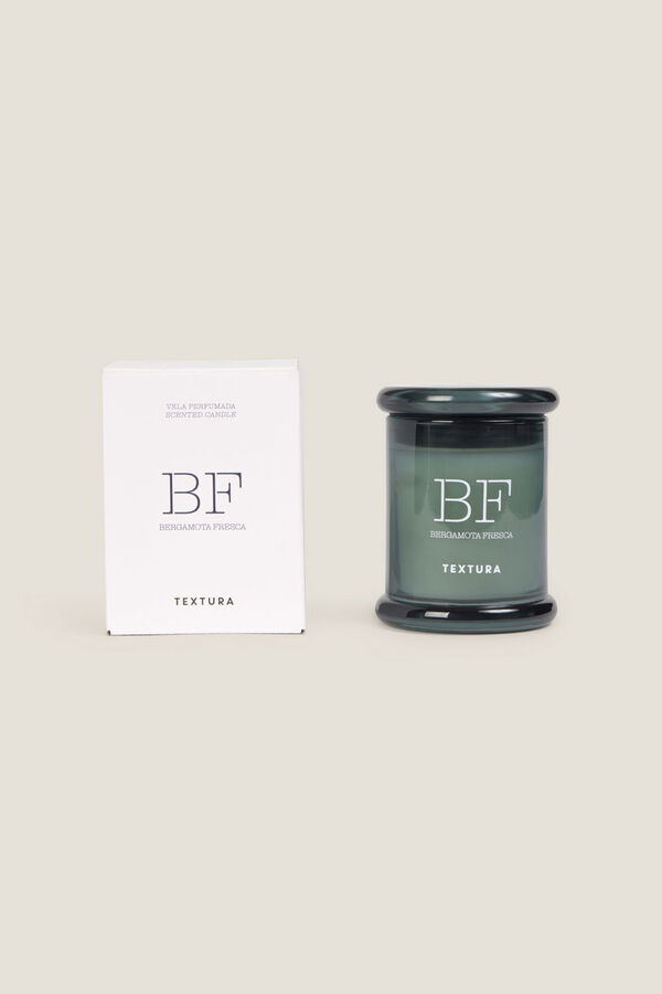 Textura Fresh Bergamot Scented Candle mit Print