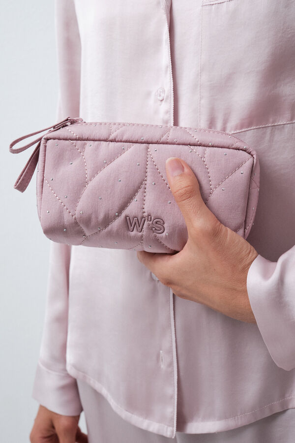 Women'secret Trousse de toilette portefeuille petite matelass&eacute;e rose rose