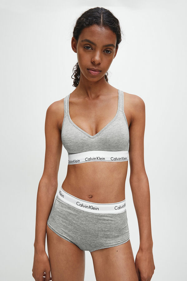Womensecret Top pré-formado de algodão com cós da Calvin Klein cinzento