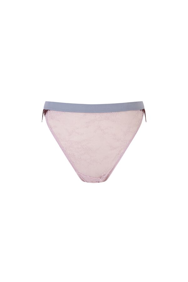 Women'secret Burgundy microfibre and lace classic panty pink