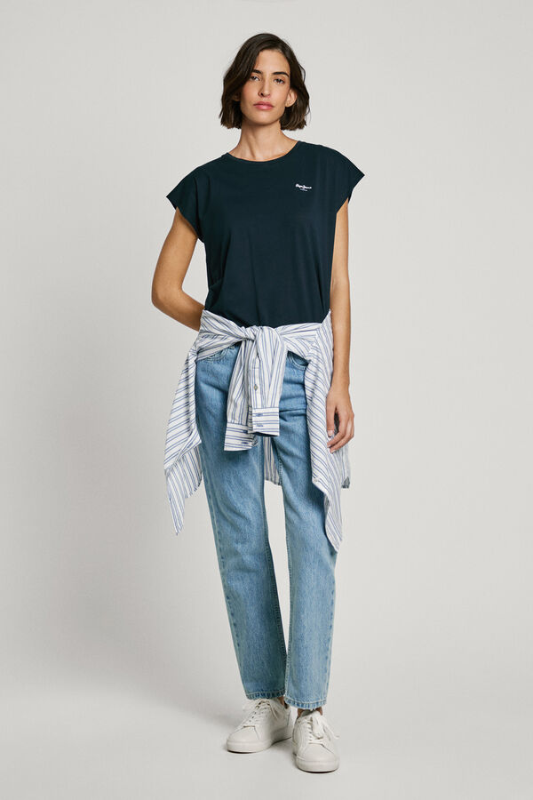 Pepe Jeans Camiseta logo estampado fit slim azul