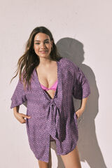 Women'secret Tunique kimono courte imprim&eacute;e taches rose