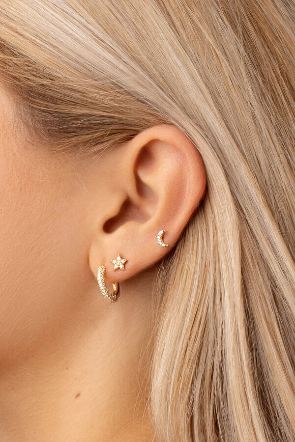 Womensecret Gold Moon & Star Earrings Žuta