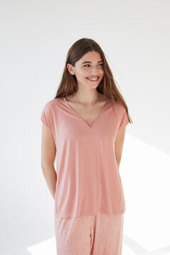 Womensecret Pink super soft jersey-knit short-sleeved pyjamas  pink