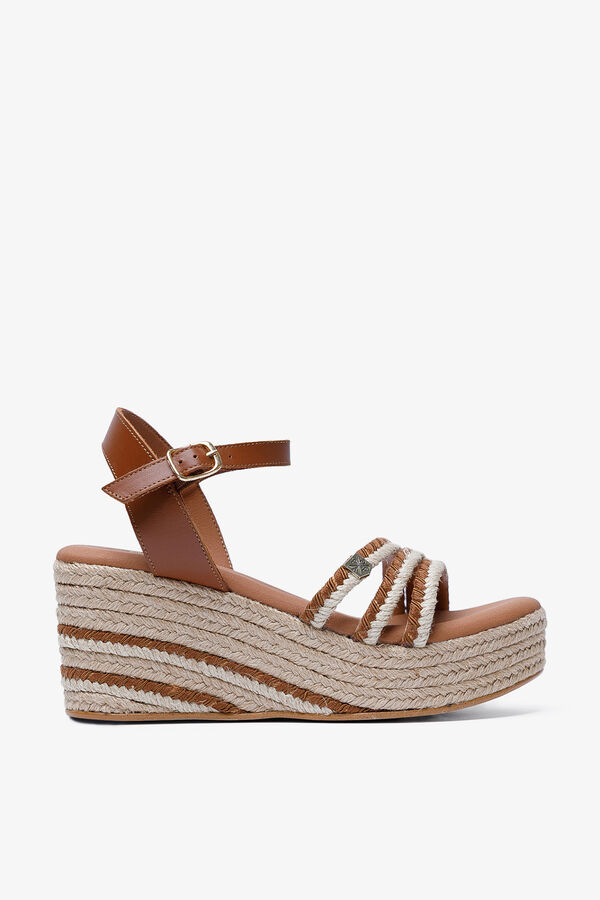 Popa Albany rope low wedge sandal nude