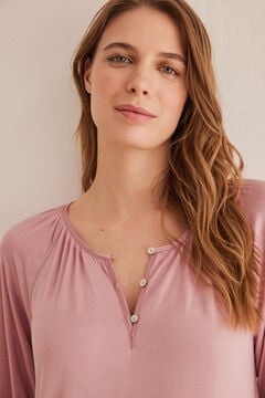 Womensecret Camisa de dormir curta rosa Ecovero™  rosa