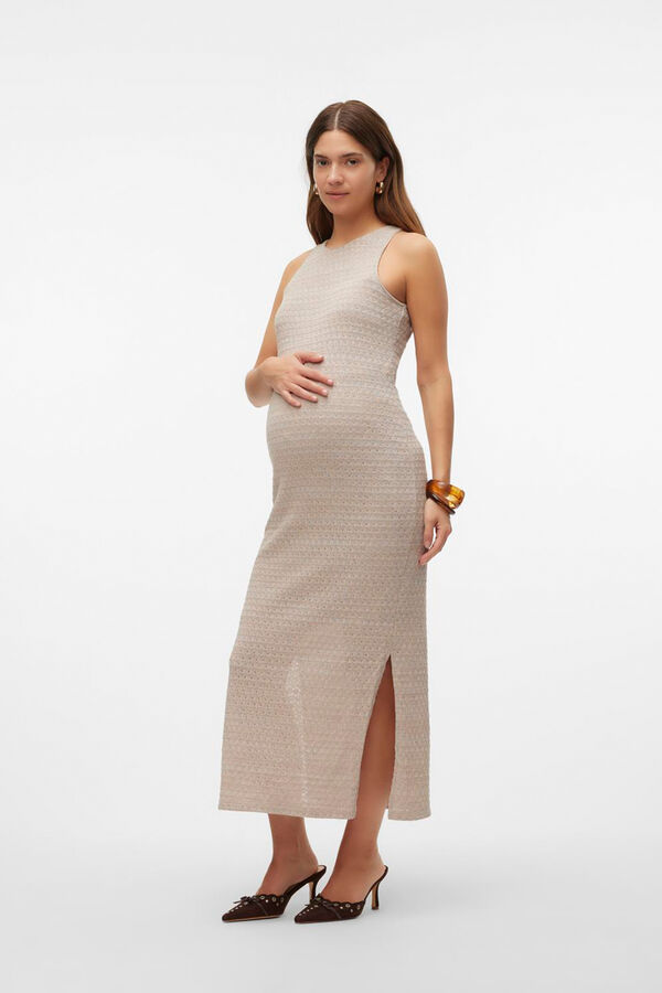 Womensecret Vestido largo maternity beige