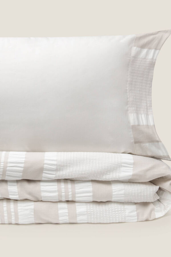 Womensecret Bettbezug Baumwolle Streifen. Bett 80-90 cm. Braun