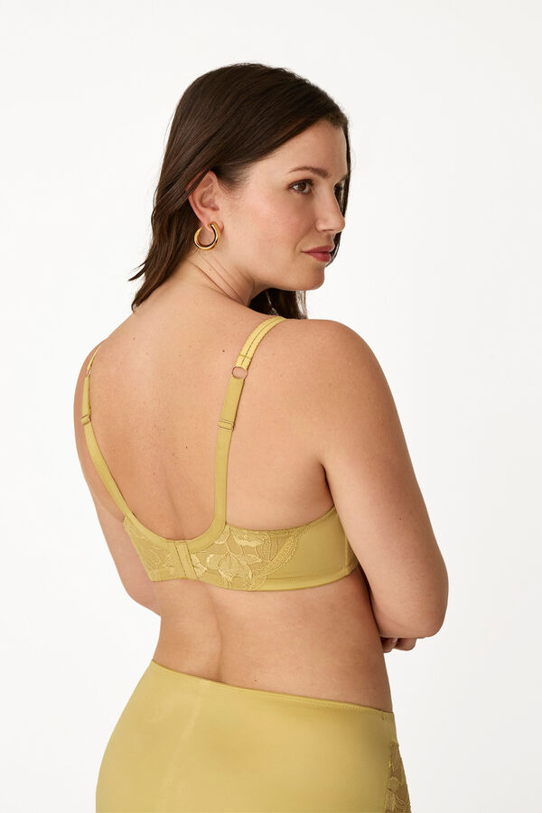 Promise Floral lace full cup underwired bra yellow