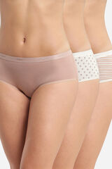 DIM Pack de 3 bragas tipo culottes de algod&oacute;n el&aacute;stico estampadas estampado