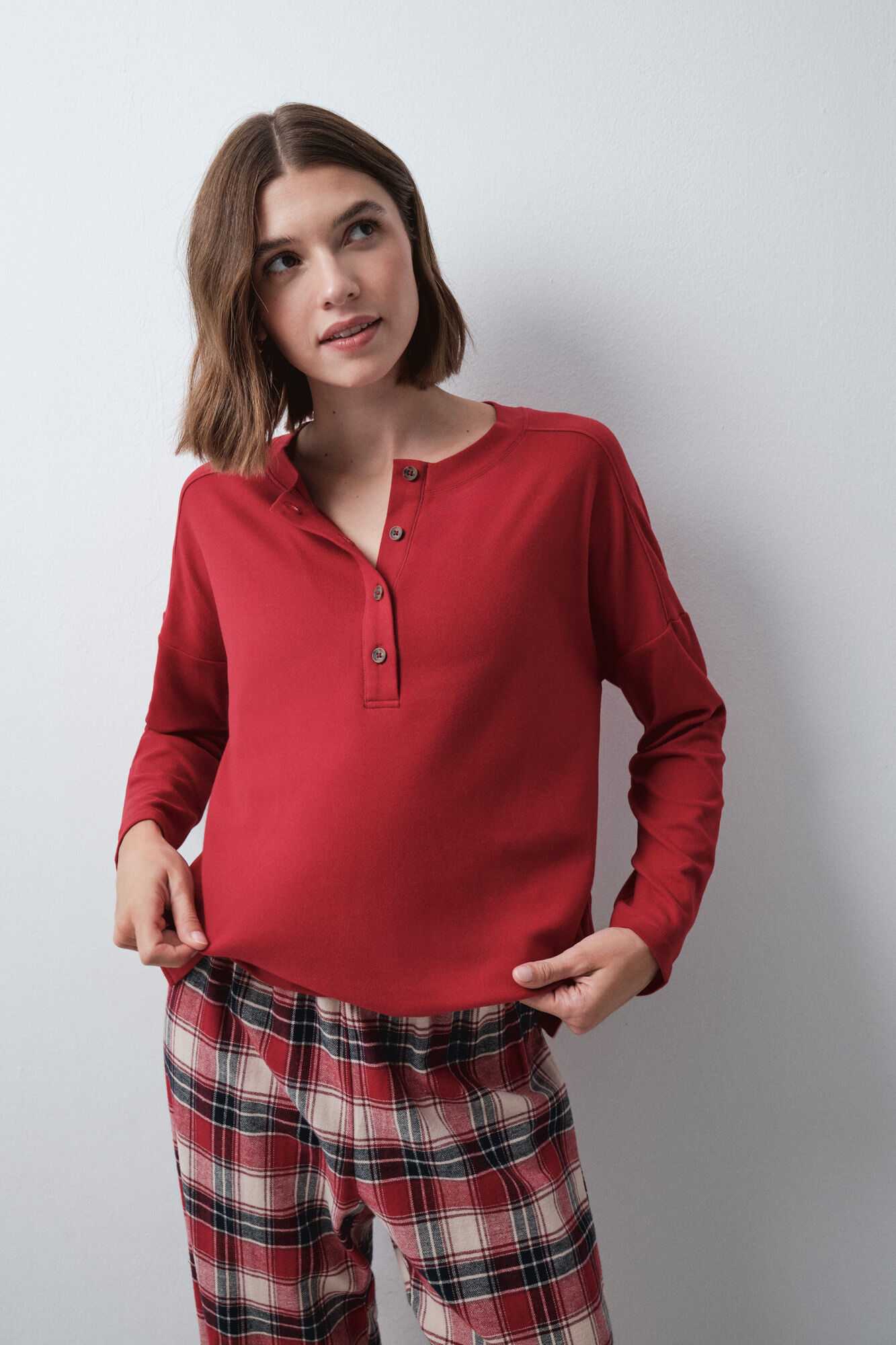 Women'secret Red plaid long pyjamas