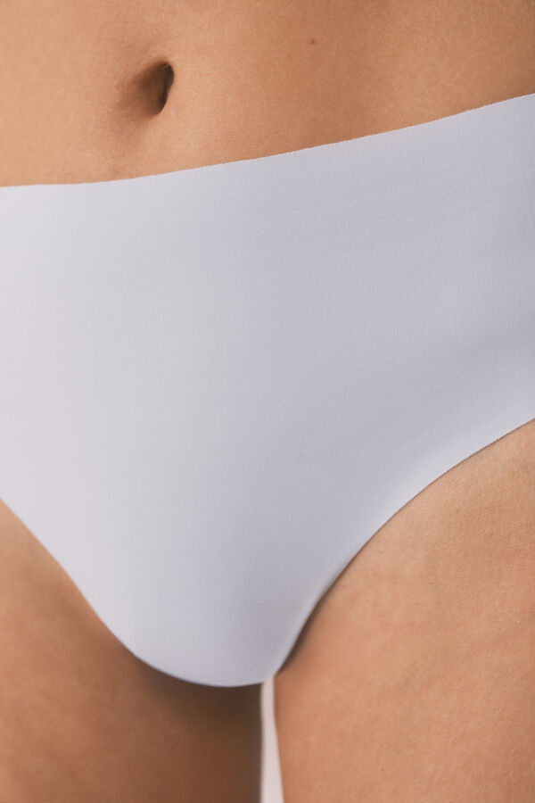 Women'secret Blue microfibre Brazilian high-rise panty blue