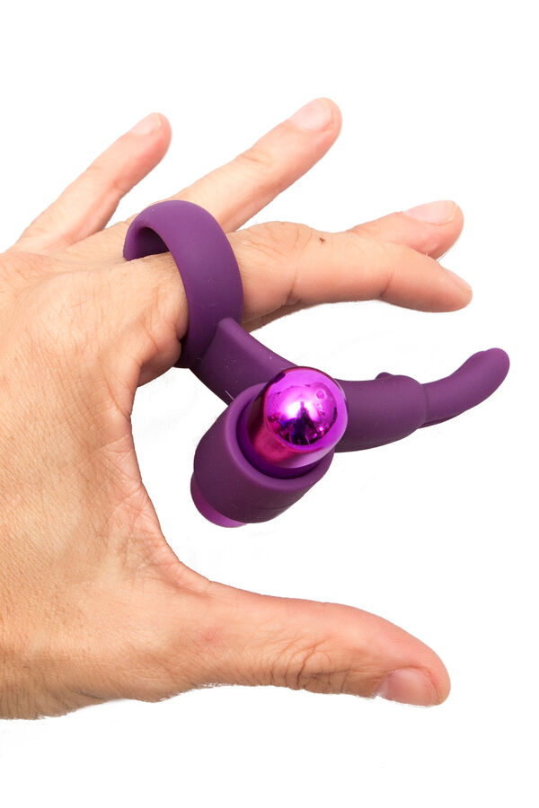 Amantis Conejito doble dedo anillo estimulador morado/lila