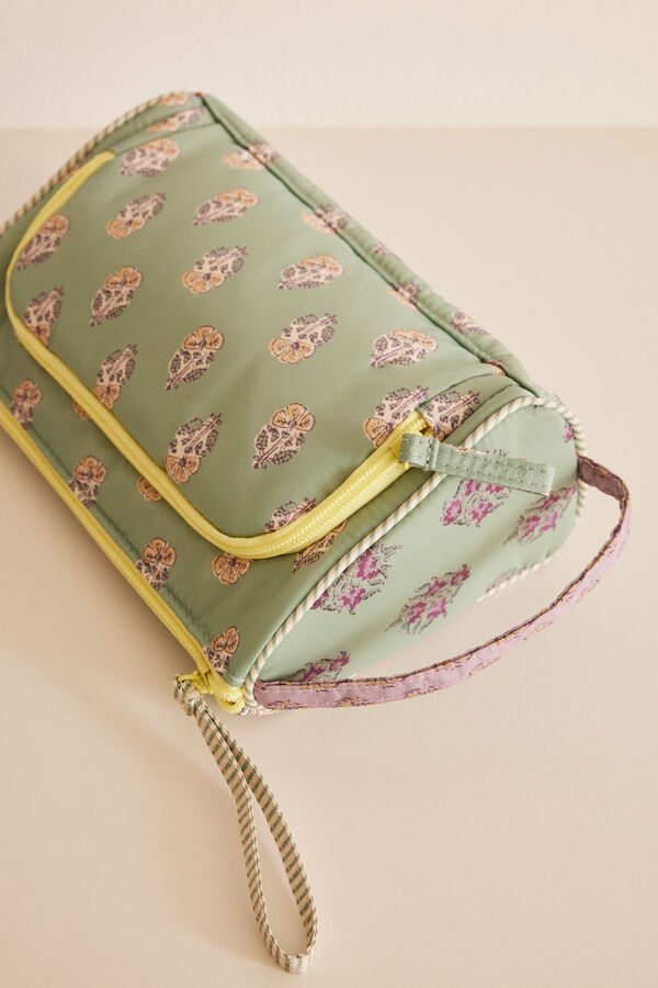 Womensecret Toaletna torbica srednje veličine u obliku etuija s cvjetnim uzorkom Zelena