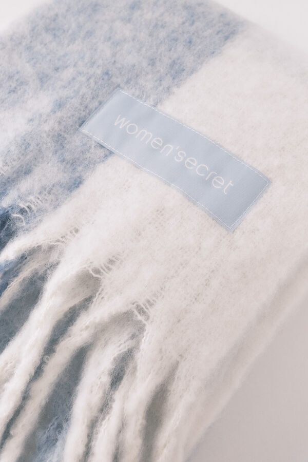 Women'secret Plavo-beli karirani šal sa efektom vuna  Print