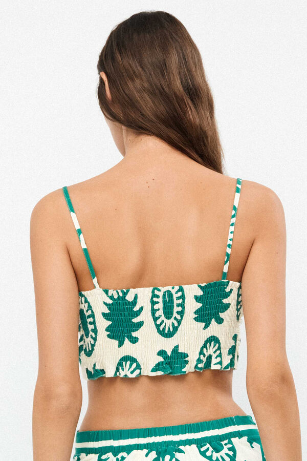 Gisela Top bikini lazo print pi&ntilde;as blanco