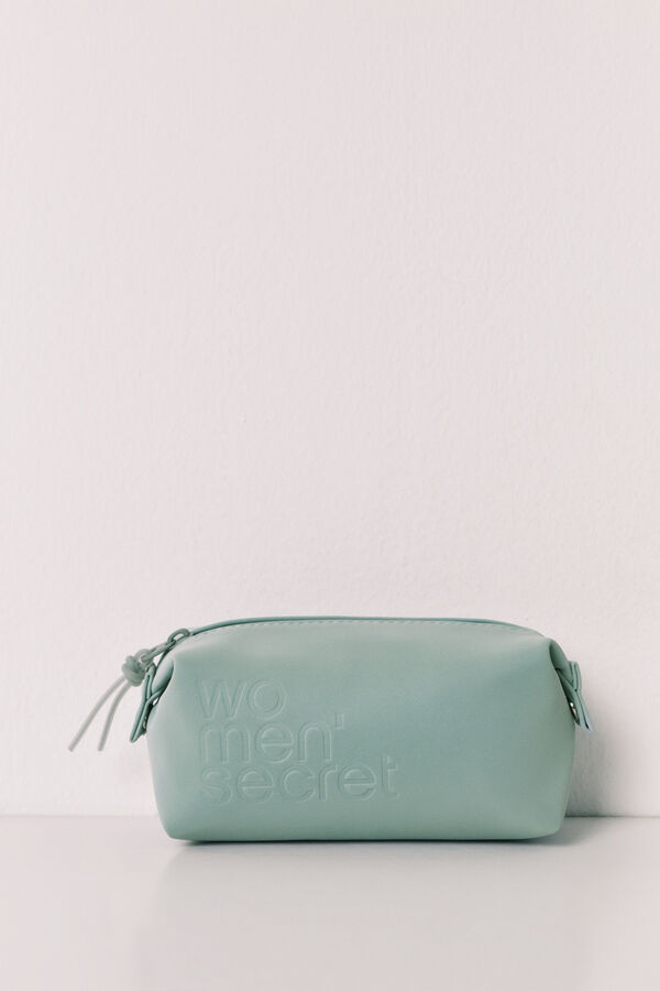 Women'secret Green zip fastening small vanity case green