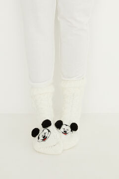 Womensecret 3D Mickey-mintás kötött zokni fehér