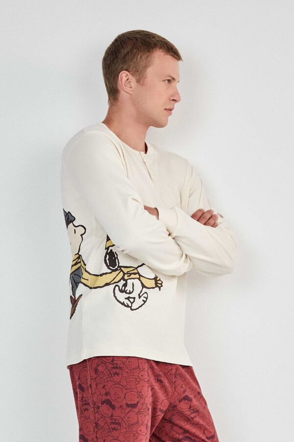 Gisela Snoopy men's pyjamas set brown