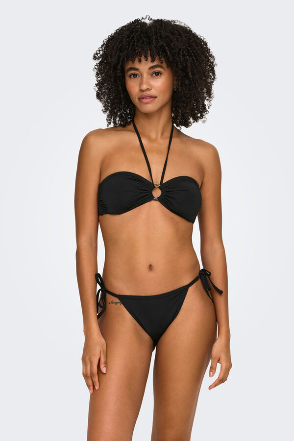 Only Top de bikini bandeau negro negro