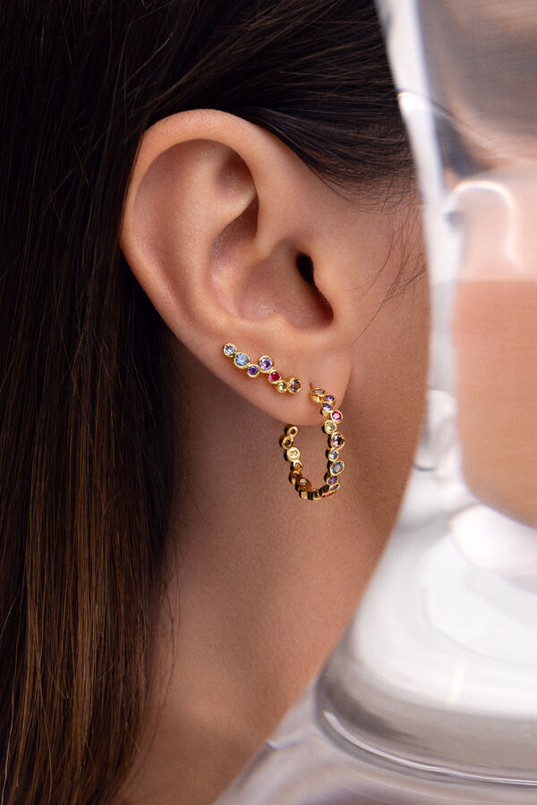 Womensecret Falling Bubbles gold-plated earrings Žuta