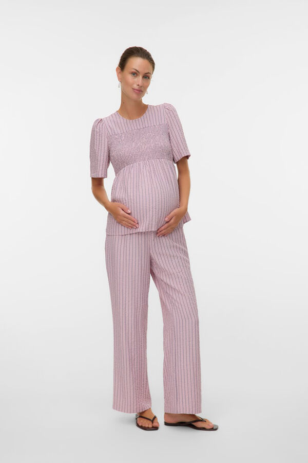 Mamalicious Long trousers Maternity pink
