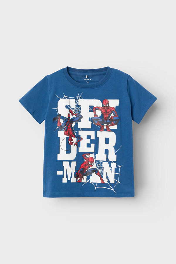 Womensecret Boys' short-sleeved Spider-Man T-shirt bleu