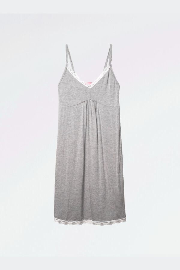 Ohma Camis&oacute;n de lactancia con encaje contraste gris