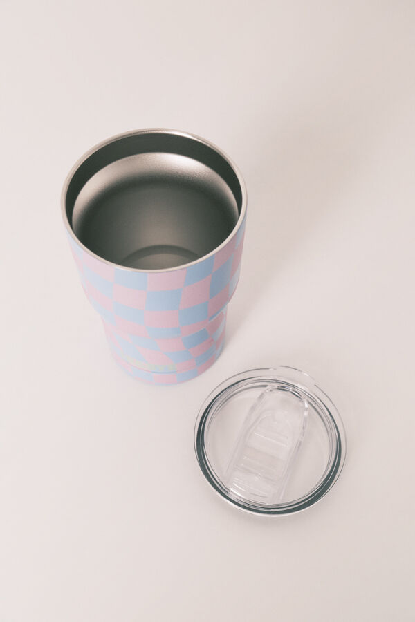 HI&BYE Blue thermal logo mug blue