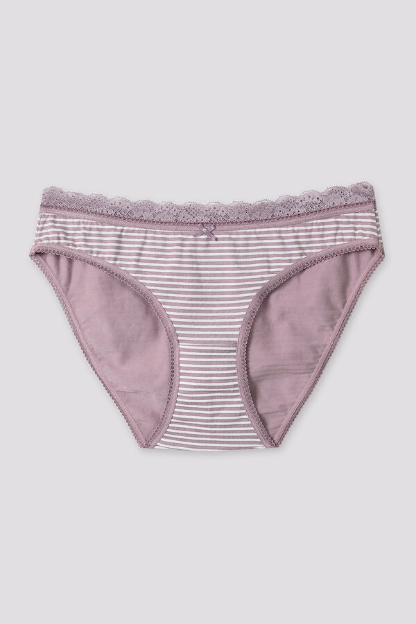 Womensecret Striped cotton maternity panty rózsaszín