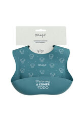 Mr. Wonderful Babero de silicona azul Me lo voy a comer todo estampado