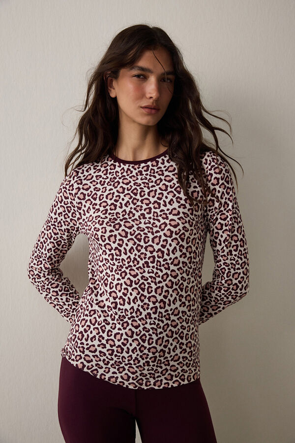 Penti Leopard Printed Ls T-Shirt nyomtat&aacute;s